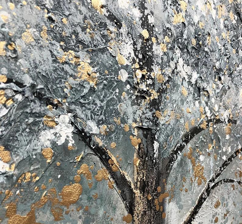 木の砂の銀の詳細テクスチャ油絵